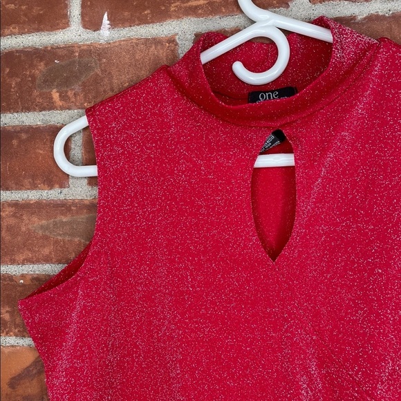 Vintage Y2K cutout mockneck sleeveless stretchy top - Picture 1 of 5
